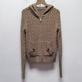 T去标撤柜设计感春秋款 上衣女N329 连帽针织开衫 女装 休闲时尚