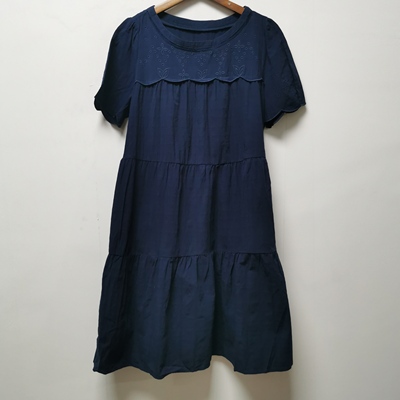 艺链接新款系列去标撤柜女装夏季时尚气质纯色感100棉连衣裙L167