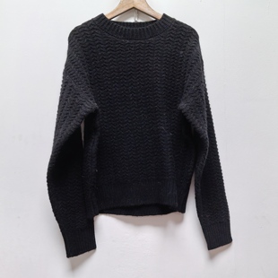 休闲百搭软糯黑色打底毛衣M352 长袖 2025春秋新款 圆领套头针织衫