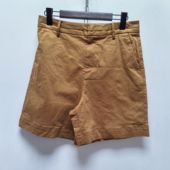 谜系列去标短裤 女2025夏简约通勤可露丽风中腰百搭棉弹直筒裤 0610