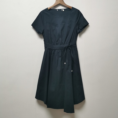 撤柜女装夏季新款简约通勤百搭感中长款带腰带女士连衣裙L180