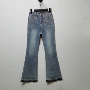 【芮】小众显瘦微喇叭牛仔裤女2025春秋新款弹力百搭马蹄裤子2563