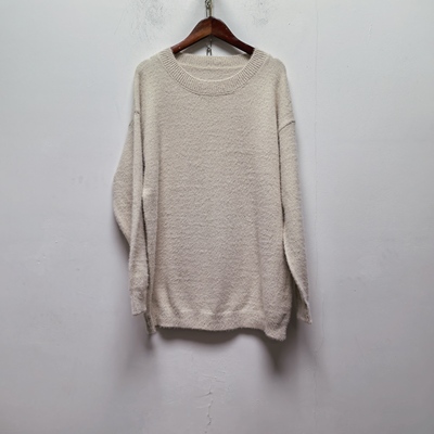 去标慵懒风复古仿貂绒针织衫2025秋冬季新款休闲宽松阔版毛衣P755