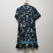 时尚 洋气100棉碎花连衣裙女L166 夏季 新款 艺 系列去标撤柜女装