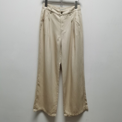 飘去标垂感莱赛尔高腰直筒阔腿休闲裤折扣2026夏新款女士长裤4189