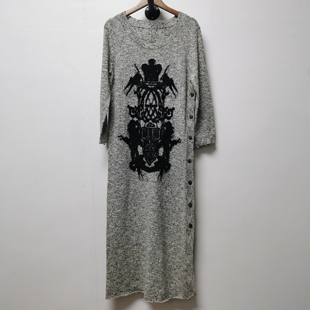 百搭侧边带纽扣连衣裙女LK367 达 系列去标撤柜女装 春秋时尚