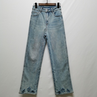 乐 女B006 系列撤柜女装 显瘦设计感牛仔裤 修补 2025年新款