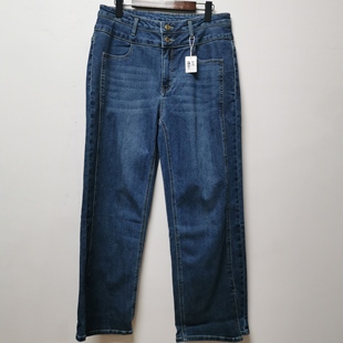 【MS】系列撤柜女装2025春秋季时尚百搭简约直筒牛仔裤女205