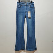 直筒裤 HAV品牌去标2024春季 K8467 女高腰裤 子加长拖地裤 新款 牛仔裤