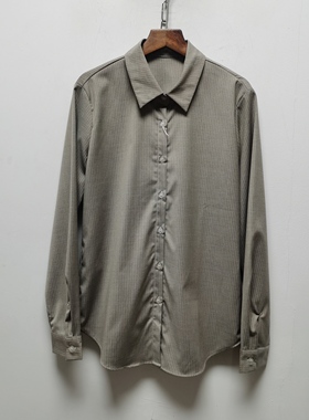 M同款2026春装新款时尚百搭显瘦条纹棉质长袖衬衫女休闲衬衣D390