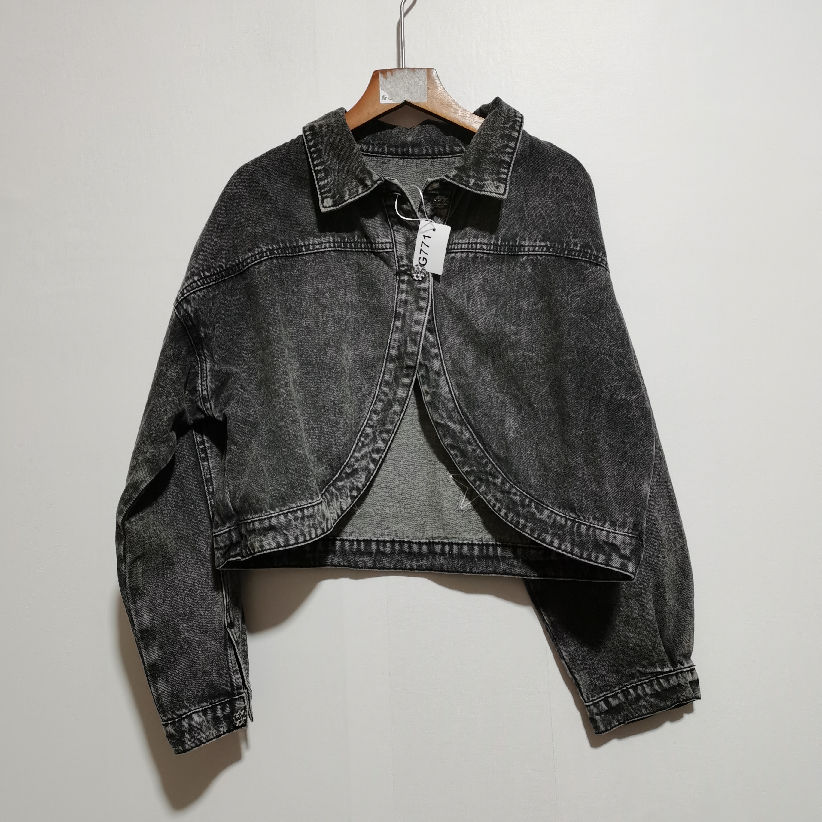 【莲】去标撤柜女装春秋新款通勤百搭短款牛仔外套女上衣G771