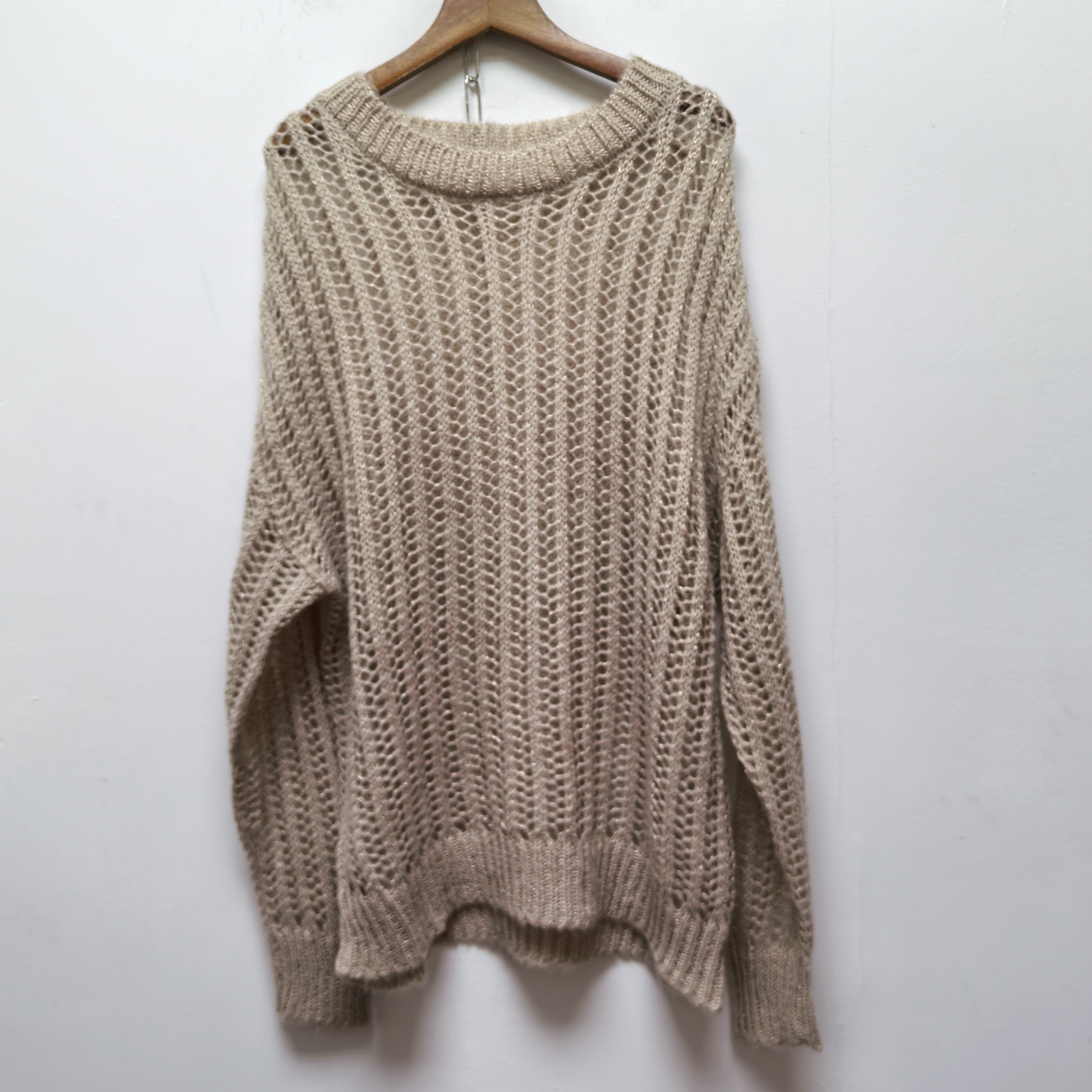 2025春季新款去标女装时尚百搭圆领长袖针织衫女宽松显瘦上衣P188