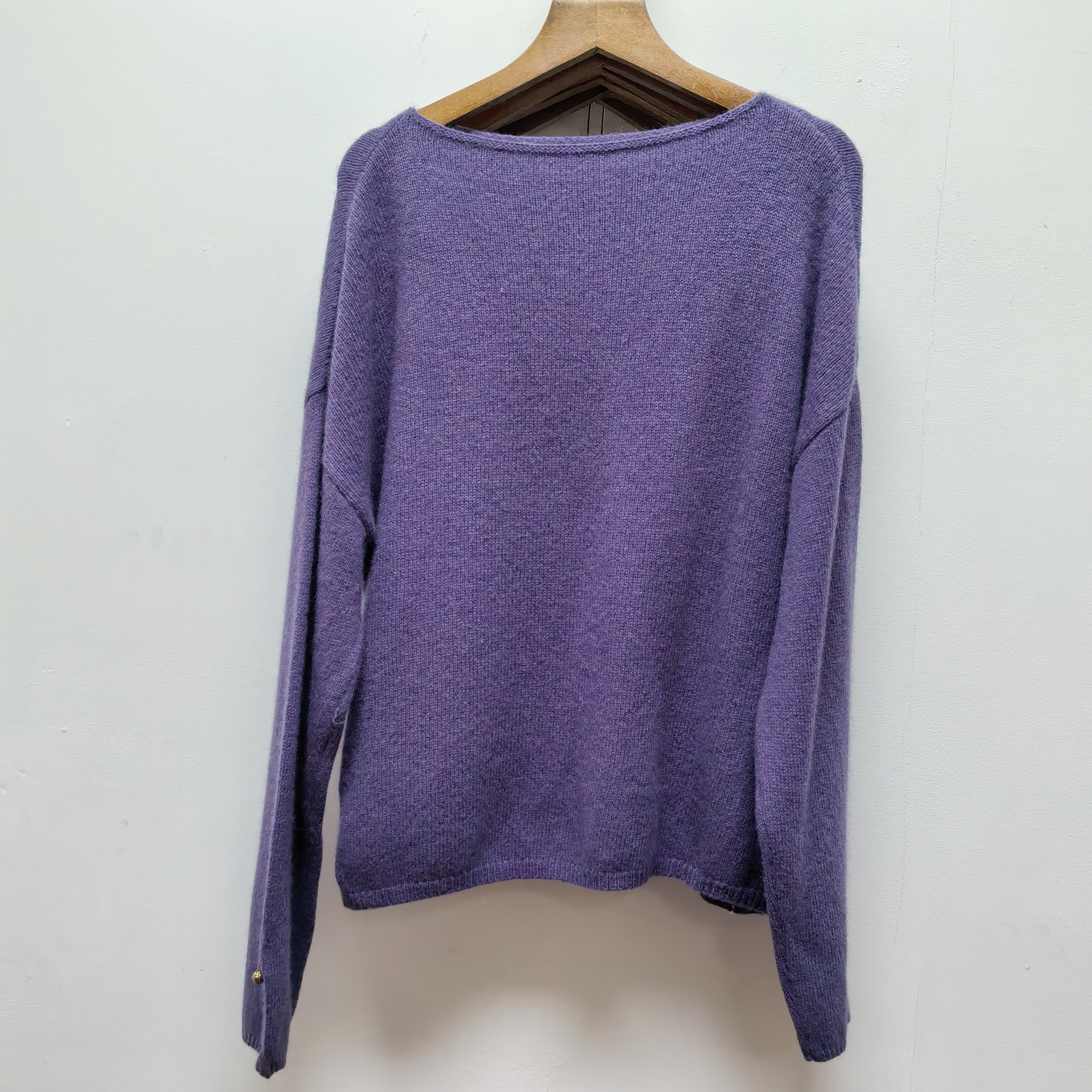 2025春秋新款紫色圆领套头针织衫女宽松显瘦百搭打底衫上衣M788