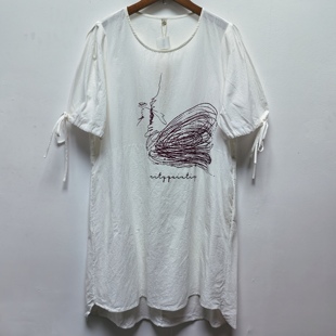 百搭宽松简约衬衫 画女装 时尚 新款 连衣裙女3382 去标系列2025夏季