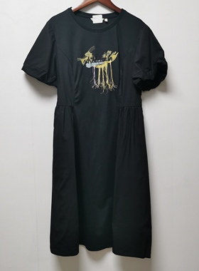 链接优质撤柜女装夏季新款简约感设计中长款连衣裙L160