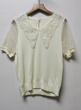 【艺】系列去标撤柜女装夏季新款通勤百搭简约洋气针织衫短袖A017