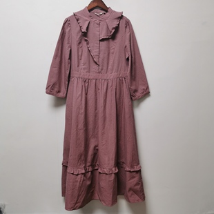 【艺】系列去标撤柜女装秋季时尚休闲百搭田园长袖长款连衣裙L015