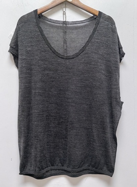 好物推荐【T】设计感春秋款女装时尚休闲百搭灰色短袖针织衫N654