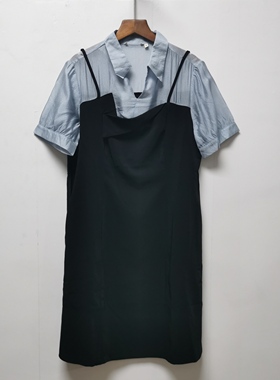 【艺】系列去标撤柜女装夏季时尚百搭简约高级感假两件连衣裙L105