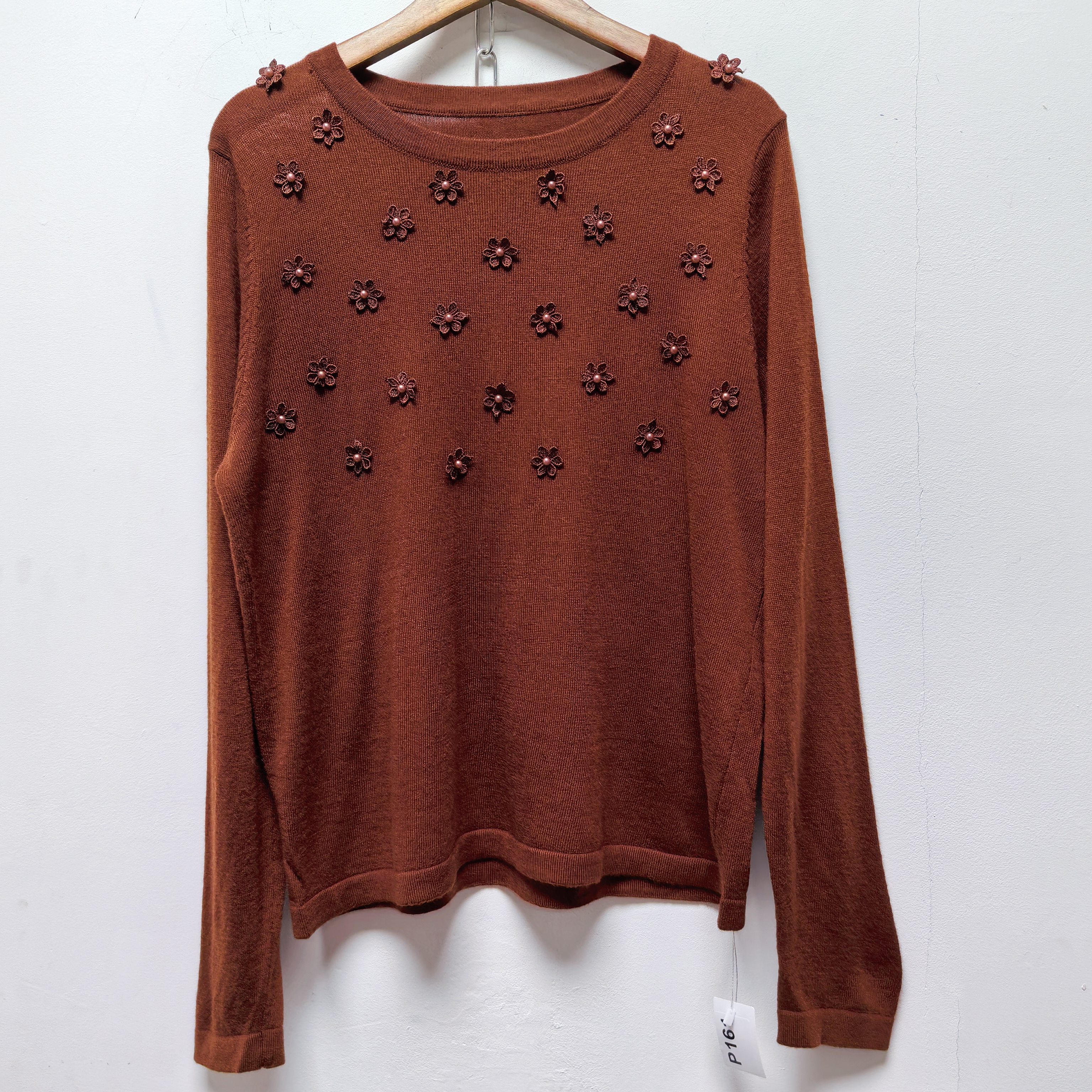 2025春季新款去标女装时尚百搭圆领长袖针织衫女宽松显瘦上衣P161