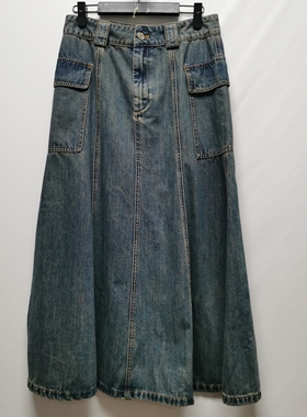 撤柜女装去标系列2025秋季新款高腰显瘦百搭牛仔半身裙女B041