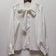 凡去标法式 气质白蝴蝶结雪纺衬衫 设计感通勤垂感衬衣别致上衣C943