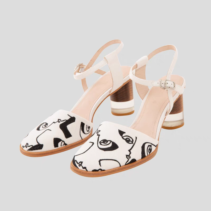 B系列春夏季新款帆布包头凉鞋高跟百搭女鞋高跟鞋BPN2XD921微瑕,女鞋,时装凉鞋,淘宝优惠券,粉丝福利购,淘宝优惠卷