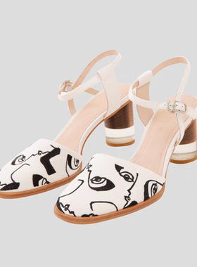 B系列春夏季新款帆布包头凉鞋高跟百搭女鞋高跟鞋BPN2XD921微瑕