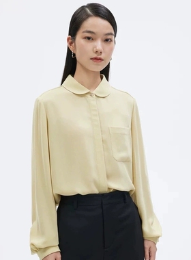 【B】去标撤柜春秋款长袖衬衫简约百搭休闲衬衣通勤BDP3CD0415