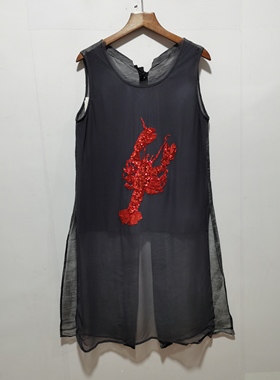 达去标折扣衣岩中长无袖T恤上衣圆领衬衫Q3DCY0649含桑蚕丝原799