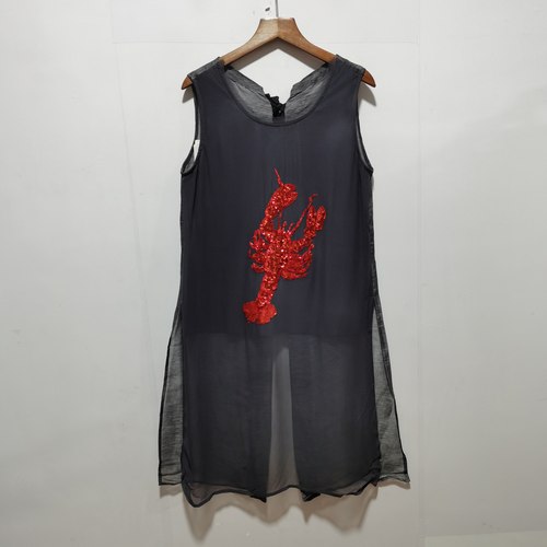 达去标折扣衣岩中长无袖T恤上衣圆领衬衫Q3DCY0649含桑蚕丝原799