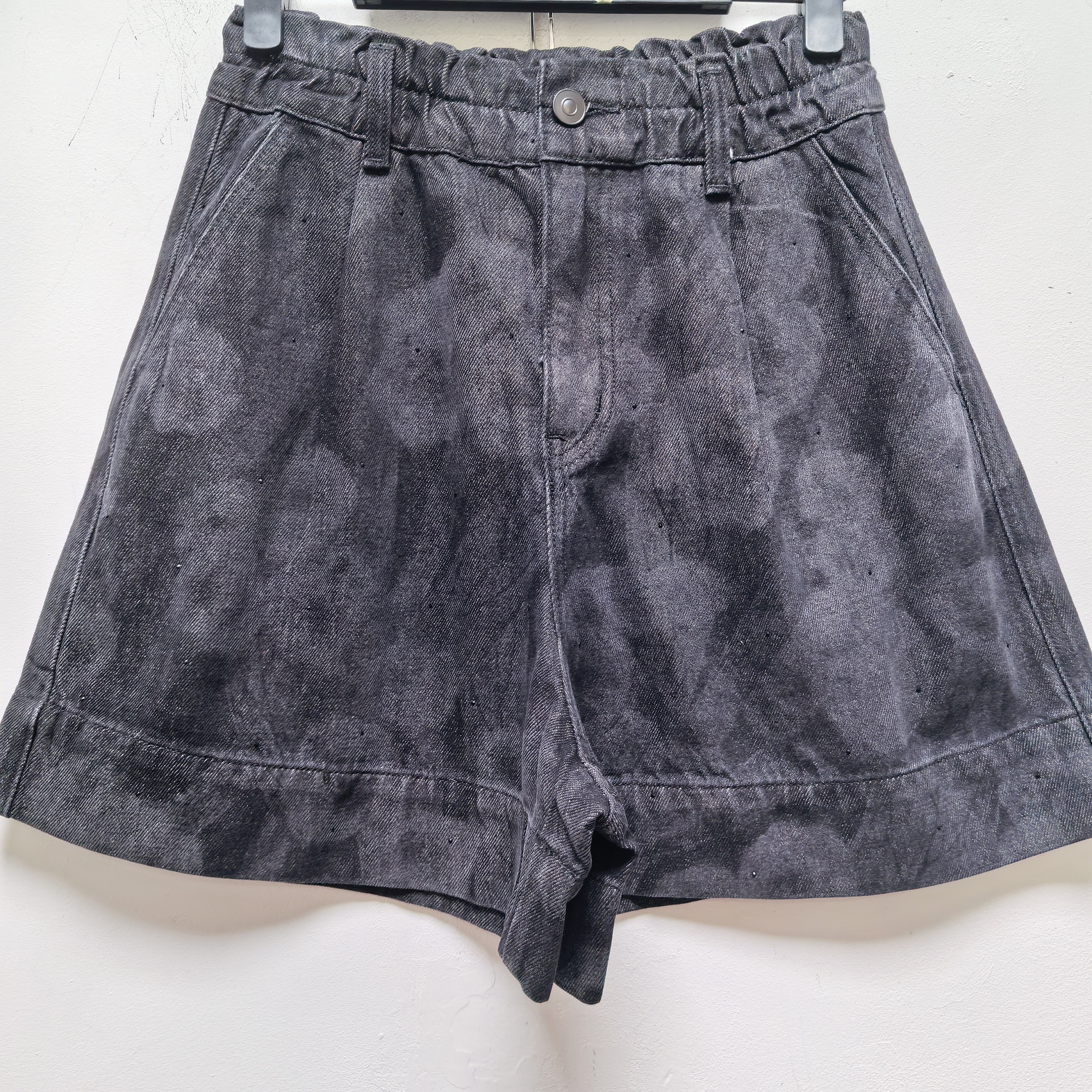 2025春秋新款去标女士时尚百搭休闲宽松直筒牛仔裤阔腿短裤P409