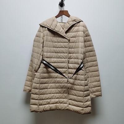 麦去标经典款轻薄羽绒服中长白鹅绒连帽收腰修身显瘦轻便保暖0150