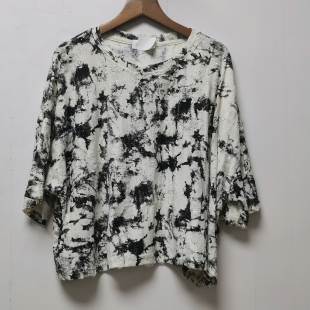 短袖 工厂版 百搭简约纯色扎染印花套头衫 时尚 上衣L282 衣2025夏季