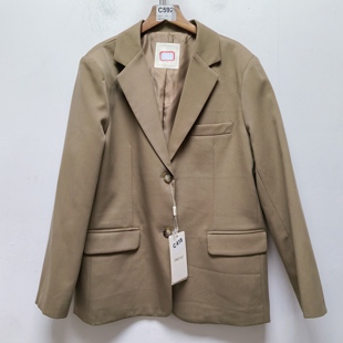 休闲百搭浅棕西装 设计感春秋款 时尚 外套C418 女装 好物推荐