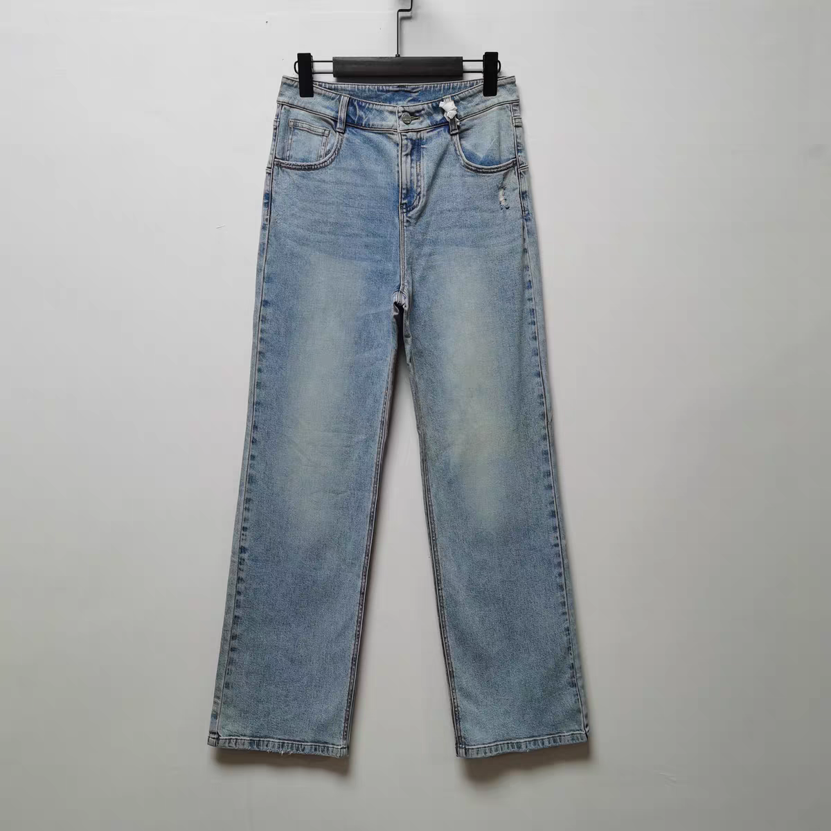 【mith沵】系列去标秋装新款高腰微喇牛仔裤甜酷新款破洞长裤648