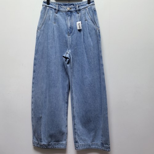 去标2025秋冬季新款时尚百搭高腰显瘦茧型牛仔裤女宽松直筒裤P299