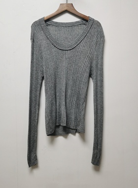 2025春季新款30羊毛休闲修身百搭针织衫慵懒风修身显瘦圆领F162