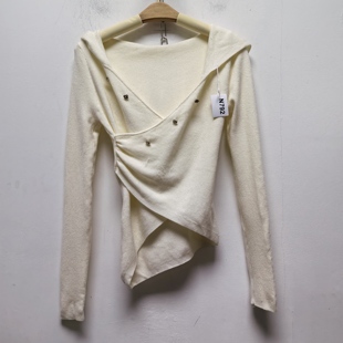 休闲百搭白色套头针织衫 设计感春秋款 时尚 N792 女装 好物推荐