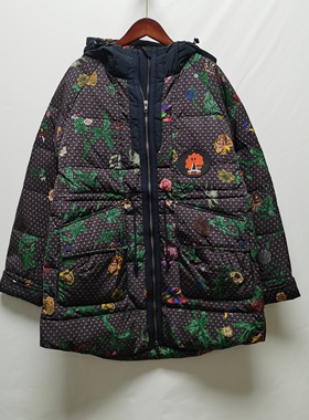 达去标撤柜女装冬款加厚中长花羽绒服DAUW111014冬夜派对之二2569
