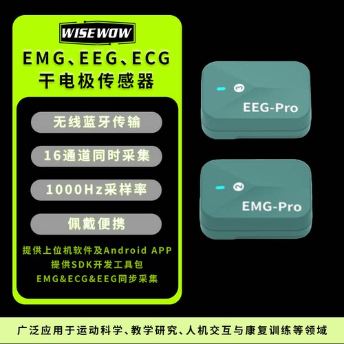 EMG EEG-PRO肌电 脑电 心电无线传感器高质量设备多模态生理套件