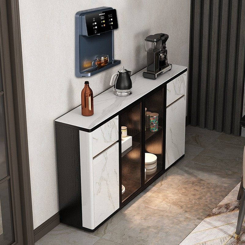 现代简约岩板直饮机餐边柜客厅30公分饮水机茶水柜茶吧机储物酒柜