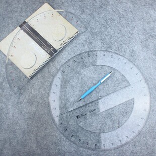 30cm全圆半圆量角器亚克力透明度高韧性好内陷刻度清晰耐用不磨灭