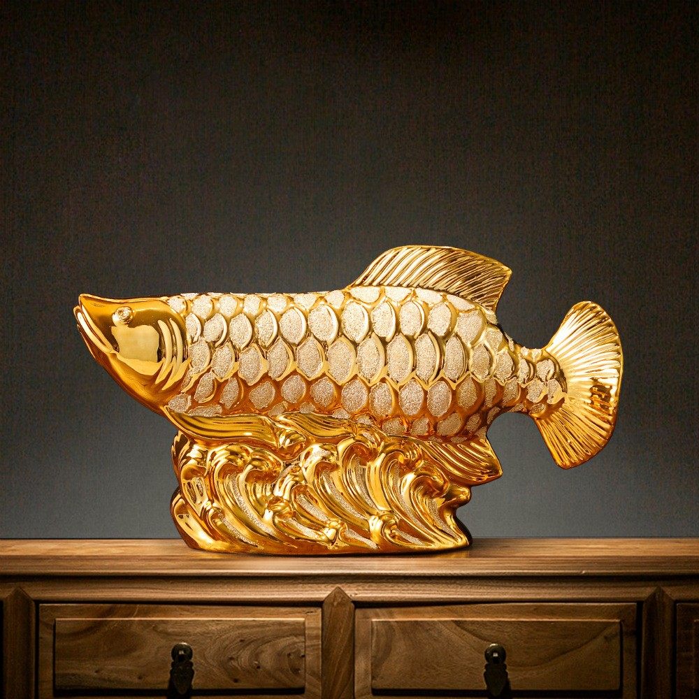 金龙鱼摆件装饰品客厅开业礼品创意陶瓷电视柜酒柜工艺品摆设现货,电玩/配件/游戏/攻略,摇杆,淘宝优惠券,粉丝福利购,淘宝优惠卷