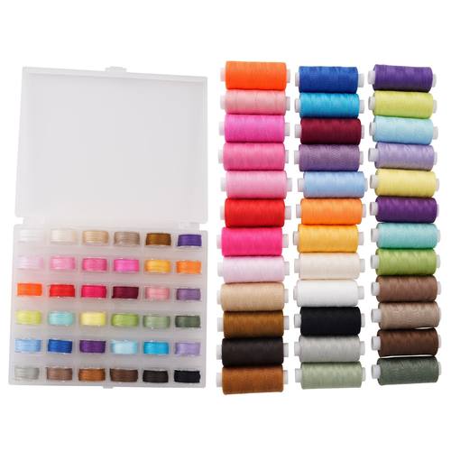 36色缝纫线加36色梭芯套装克可加手缝针卡梭芯盒装小线手缝线