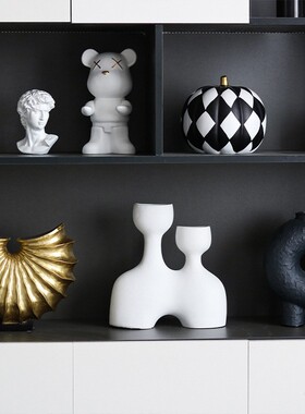 欧式创意个性艺术家居客厅软装饰品摆件售楼处桌面玄关几何摆设