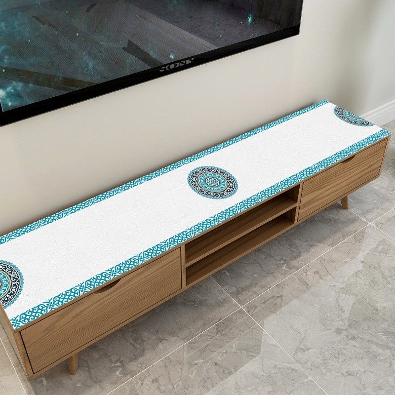 皮革桌垫PVC防水防油加厚双面革茶几餐桌垫电视柜遮盖布桌旗简约