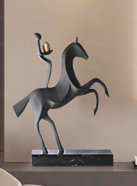 2026马上有钱摆件意式极简抽象创意家居客厅书房办公室高档装饰品