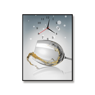 竖版电表箱装饰画遮挡箱带钟表免打孔现代简约开关盒挂画餐厅酒杯