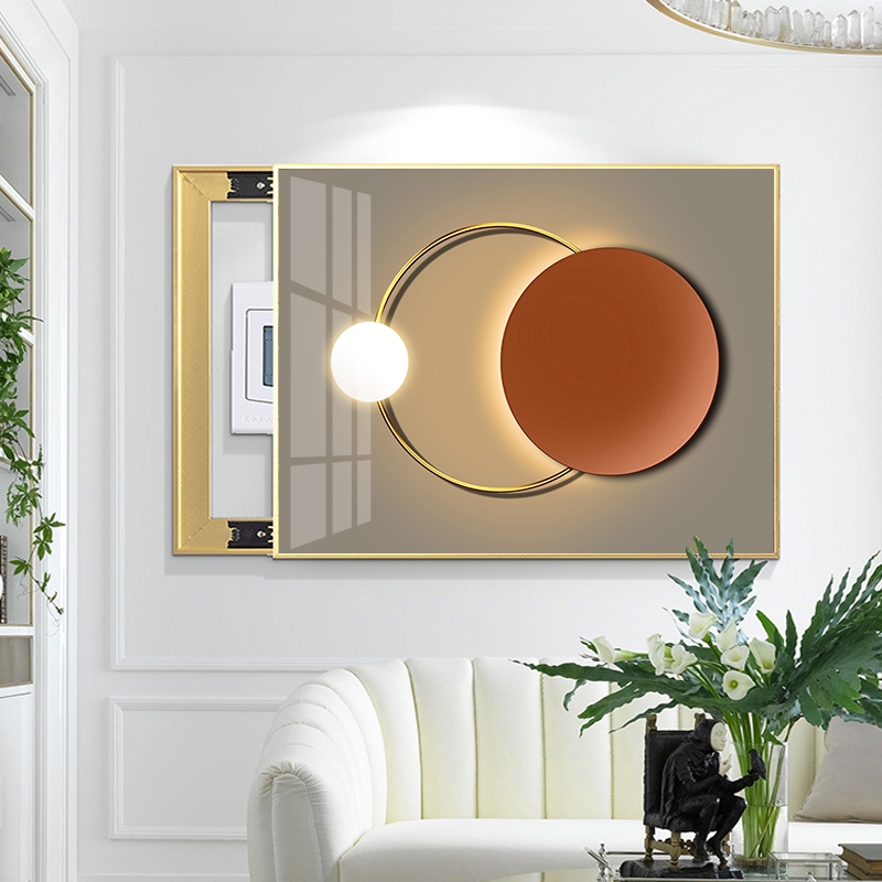 空开箱现代简约推拉 强电箱开关可做带钟表